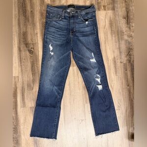 Flying Monkey Dark Blue Distressed Cropped Jeans